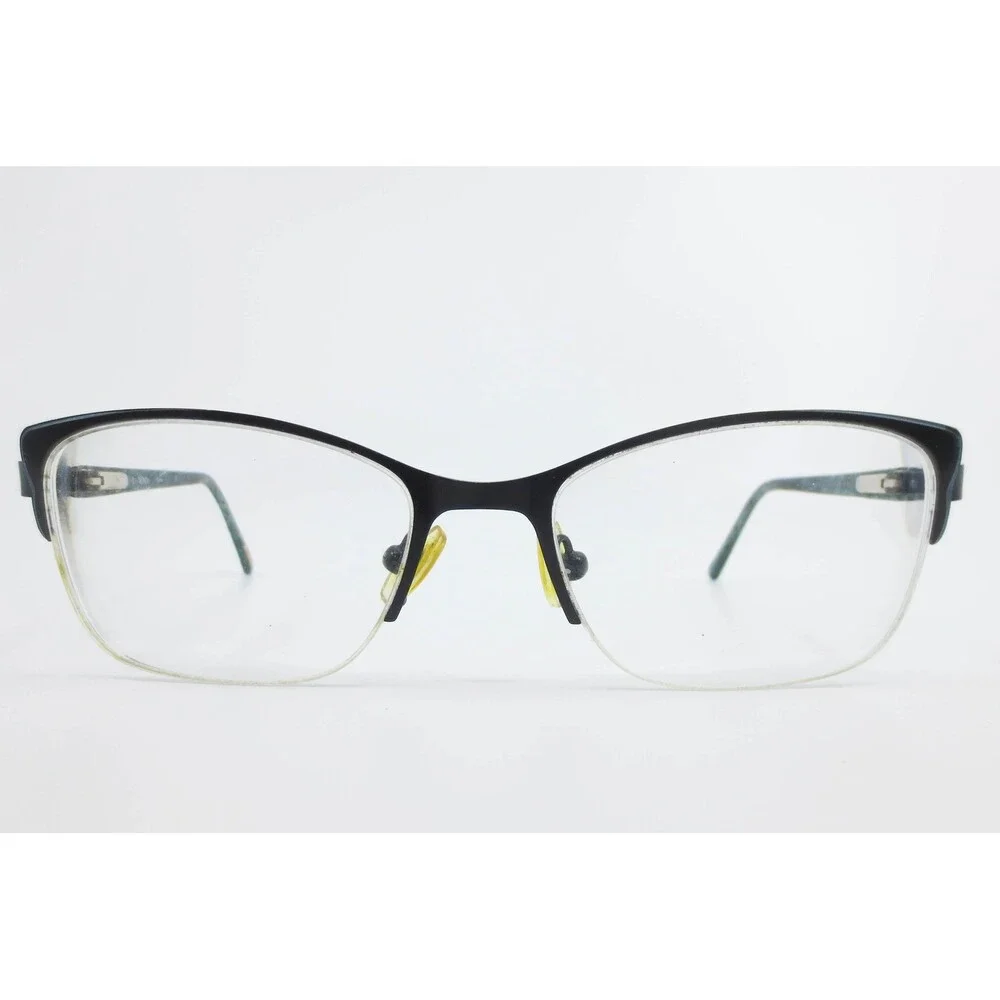 XOXO Tybee Eyeglasses Black Teal Marbled Cat Eye Semi Rimless Frames 50-17-135